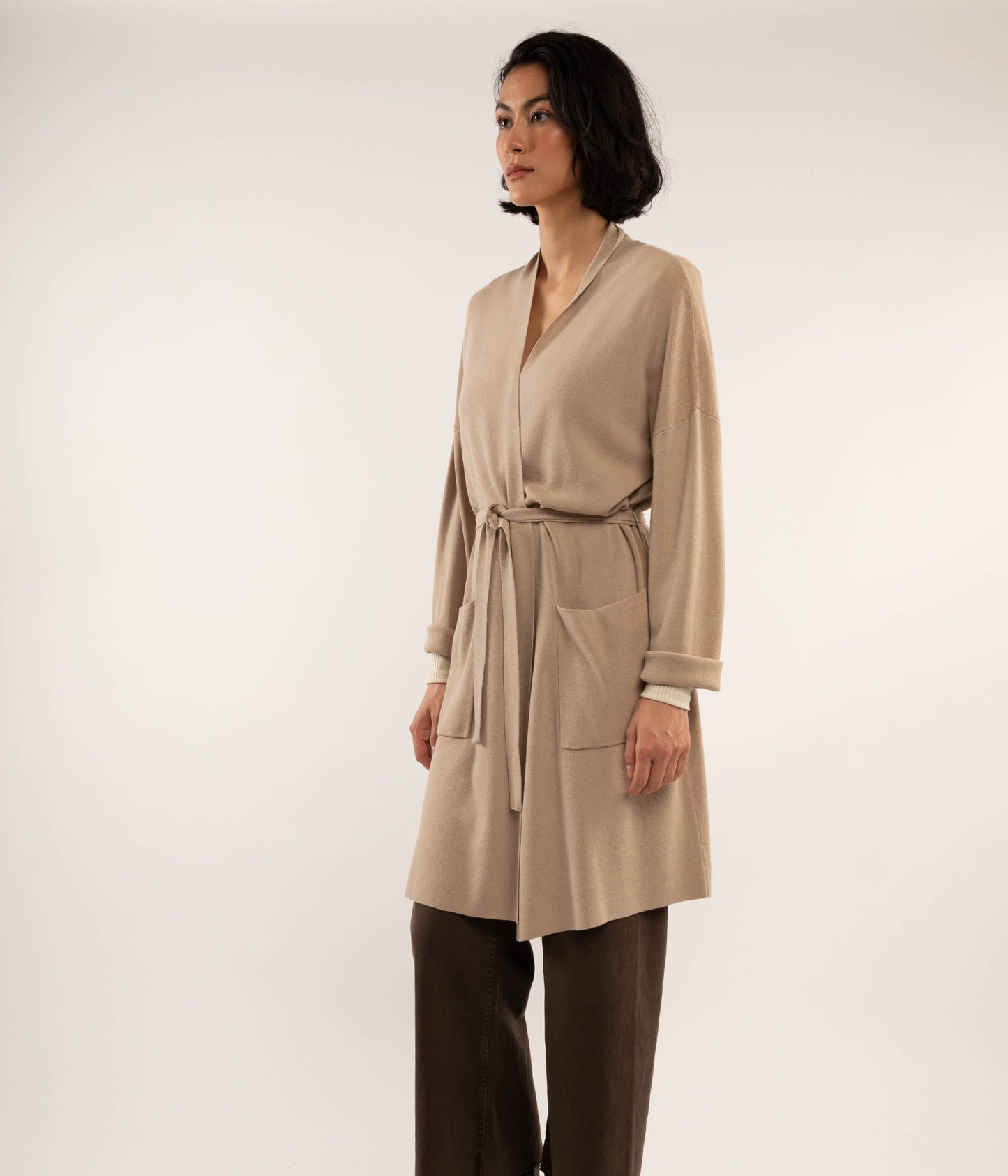 CAROL Long Sleeve Cardigan | Color: Green - variant::sage