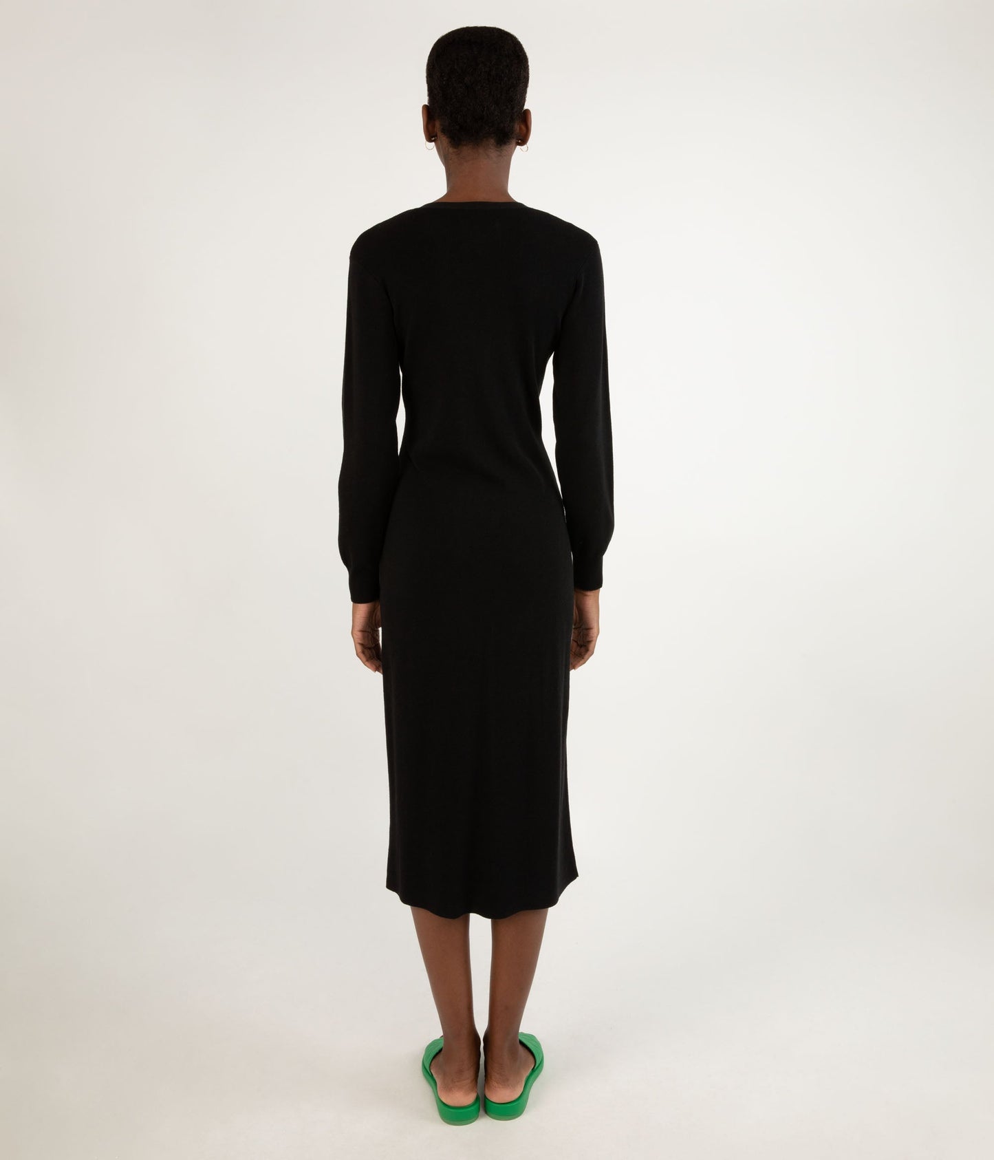 FRANEK Long sleeve button front longline cardigan | Color: Black - variant::black