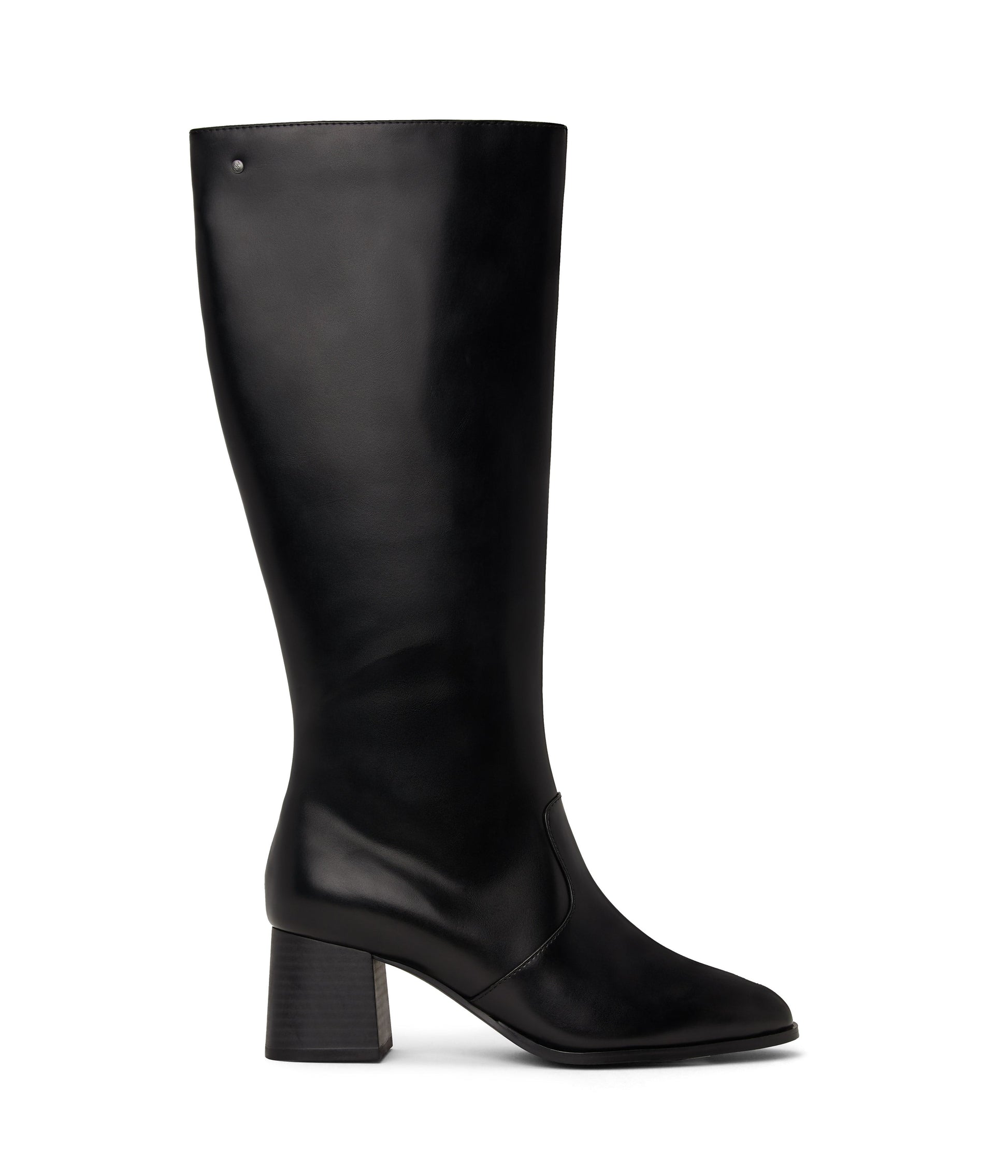 LIVIA Women's Vegan Mid Heel Boots | Color: Black - variant::black