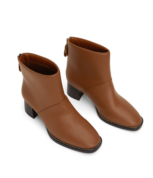 ERIVO Vegan Block Heel Boots | Color: Brown - variant::chili