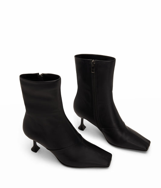 AMOUR Women's Vegan High Heel Boots | Color: Black - variant::black
