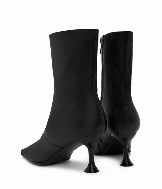 AMOUR Women's Vegan High Heel Boots | Color: Black - variant::black