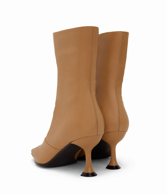 AMOUR Women's Vegan High Heel Boots | Color: Beige - variant::soy