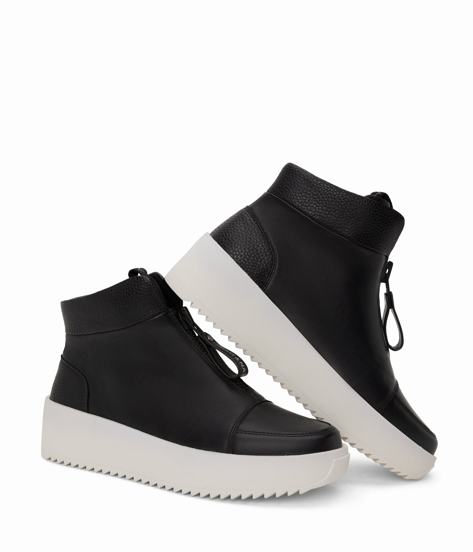 FLERI Women's Vegan High Top Sneakers | Color: Black - variant::black