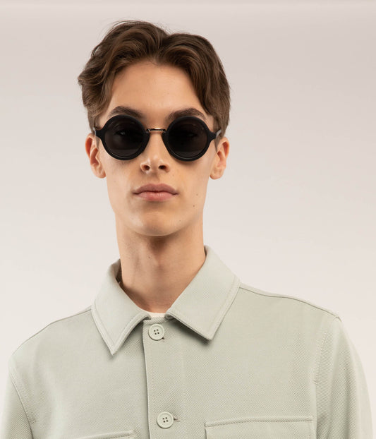 HALSEY Black Round Sunglasses | Color: Black - variant::black