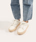 MARCI Women's Vegan Sneakers | Color: White/Brown - variant::whibrn