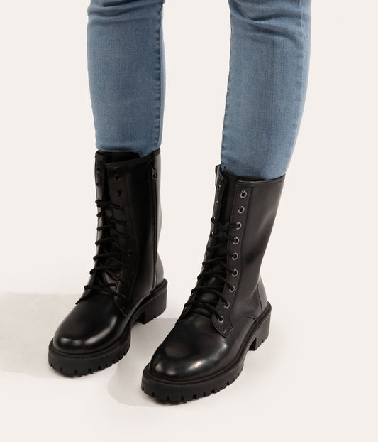 REM Women's Vegan Combat Boots | Color: Black - variant::black