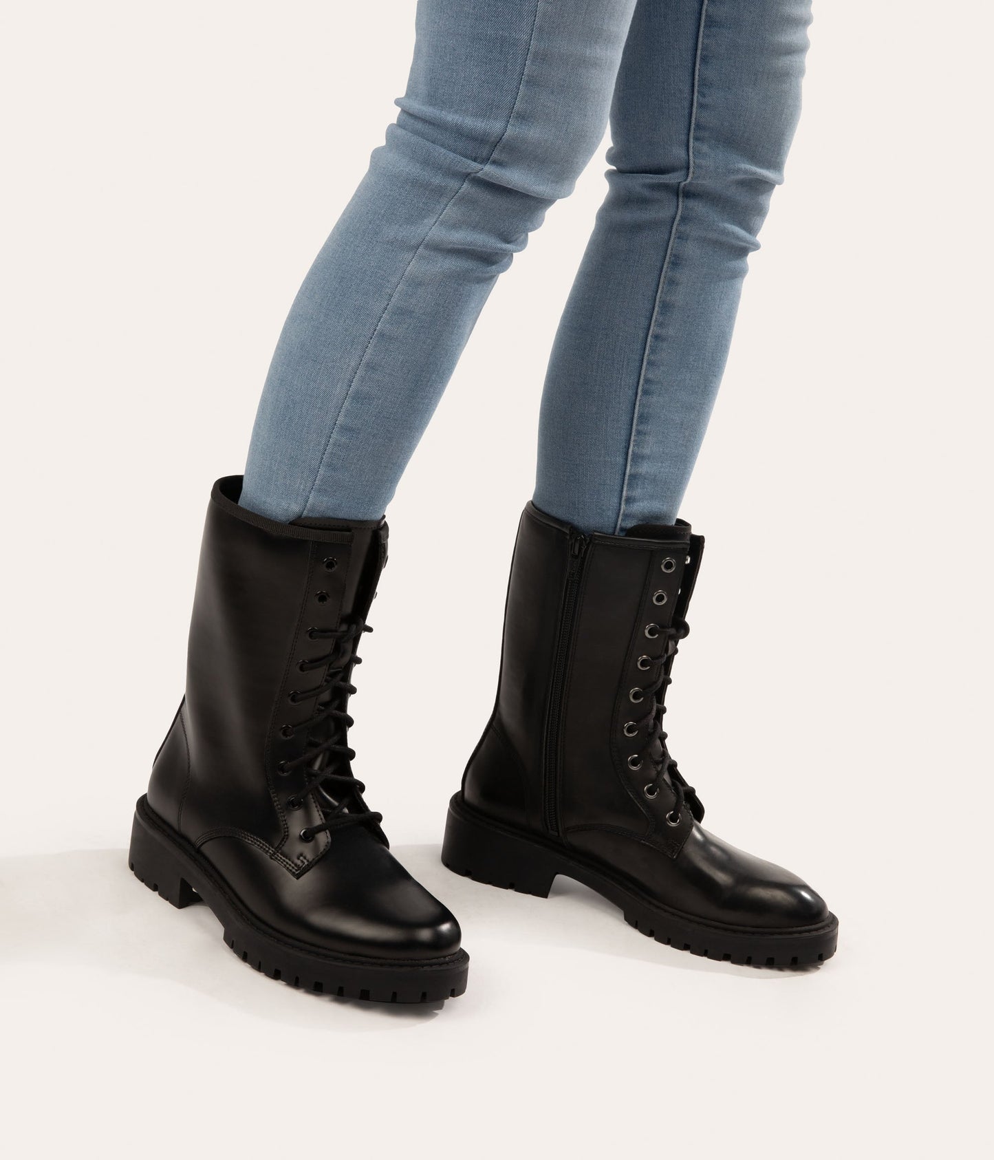 REM Women's Vegan Combat Boots | Color: Black - variant::black