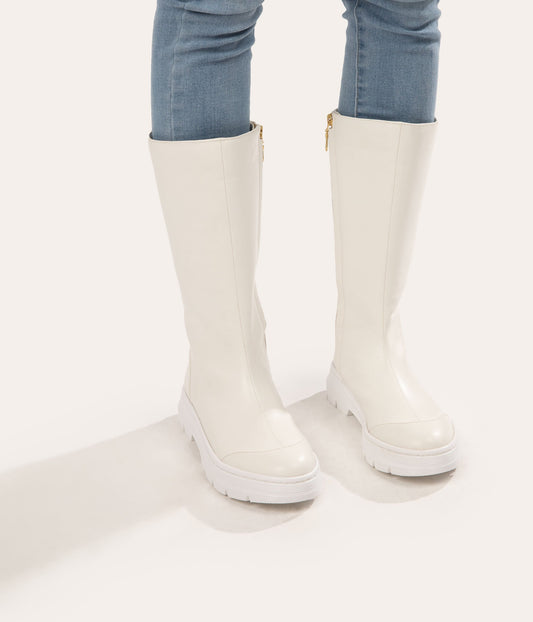 SUMI Women's Tall Vegan Boots | Color: White - variant::white