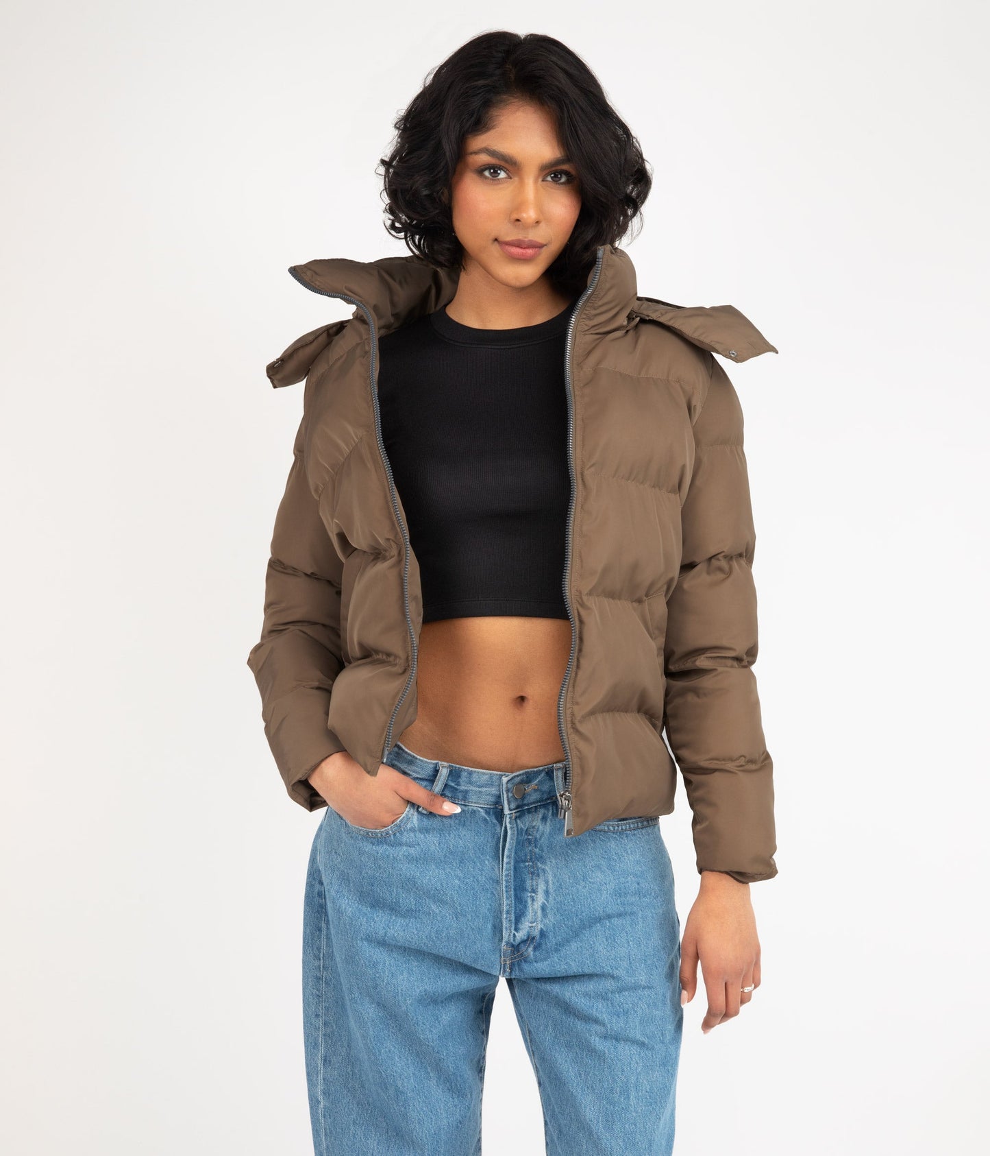 LINZ Puffer Jacket | Color: Brown - variant::taupe