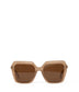 LOIS-2 Recycled Square Sunglasses | Color: White, Brown - variant::nude