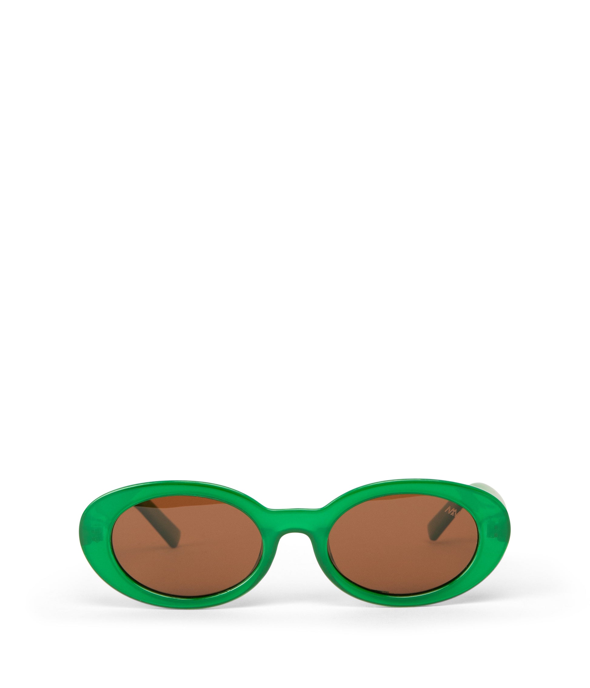 MIELA-2 Recycled Oval Sunglasses | Color: Green, Brown - variant::green