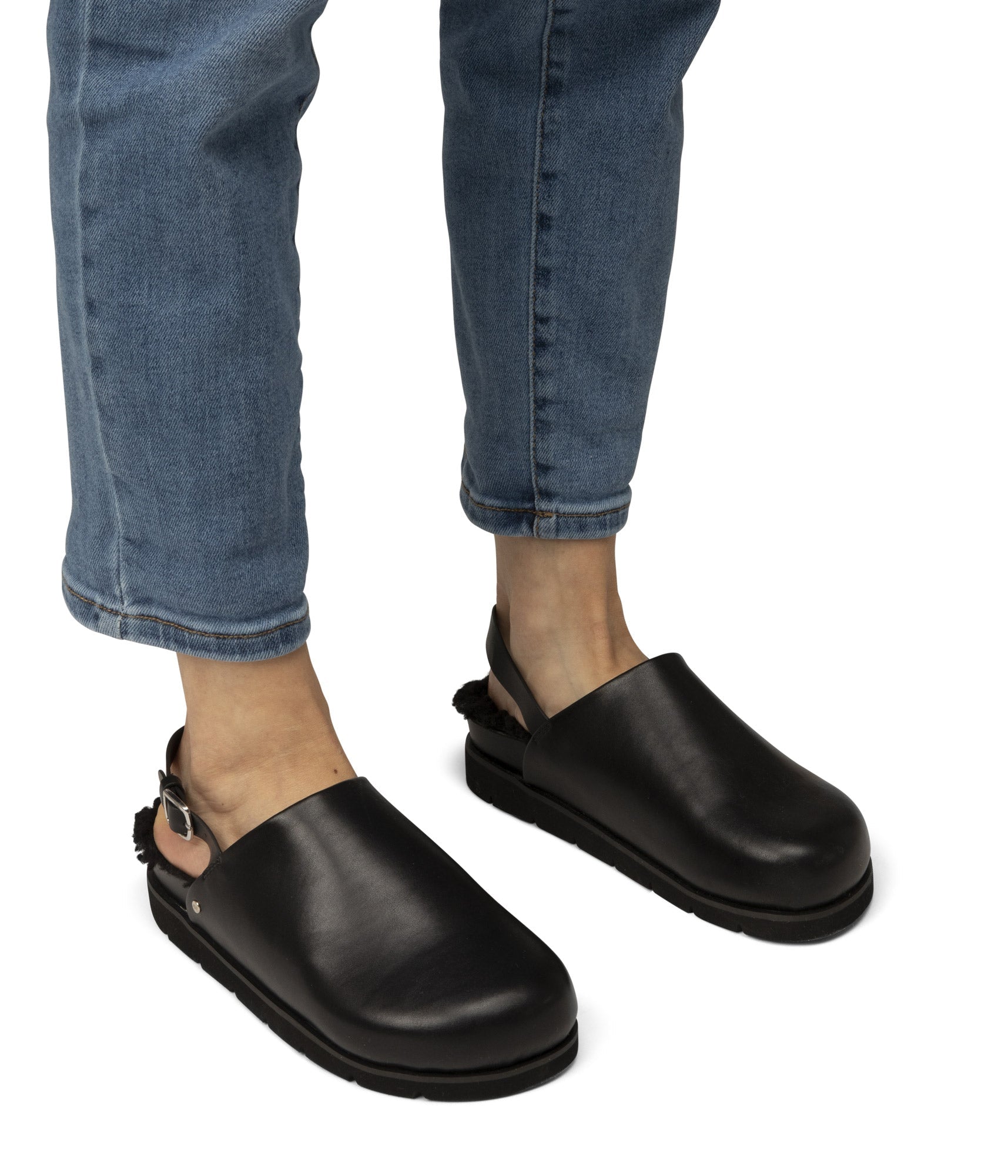 SARO Women's Vegan Mule Shoes | Color: Black - variant::black
