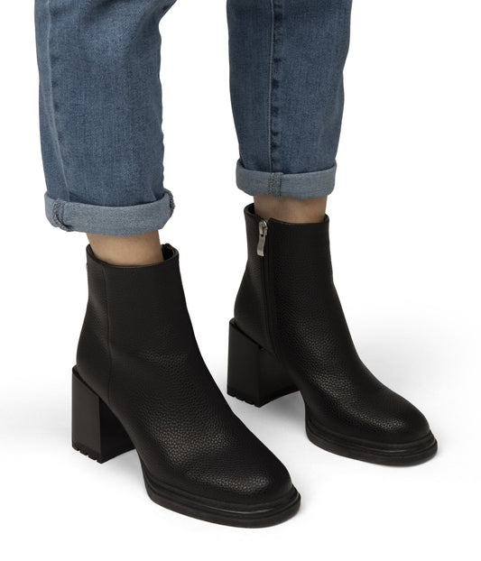 SIVAN Women's Vegan High Heel Boots | Color: Black - variant::black