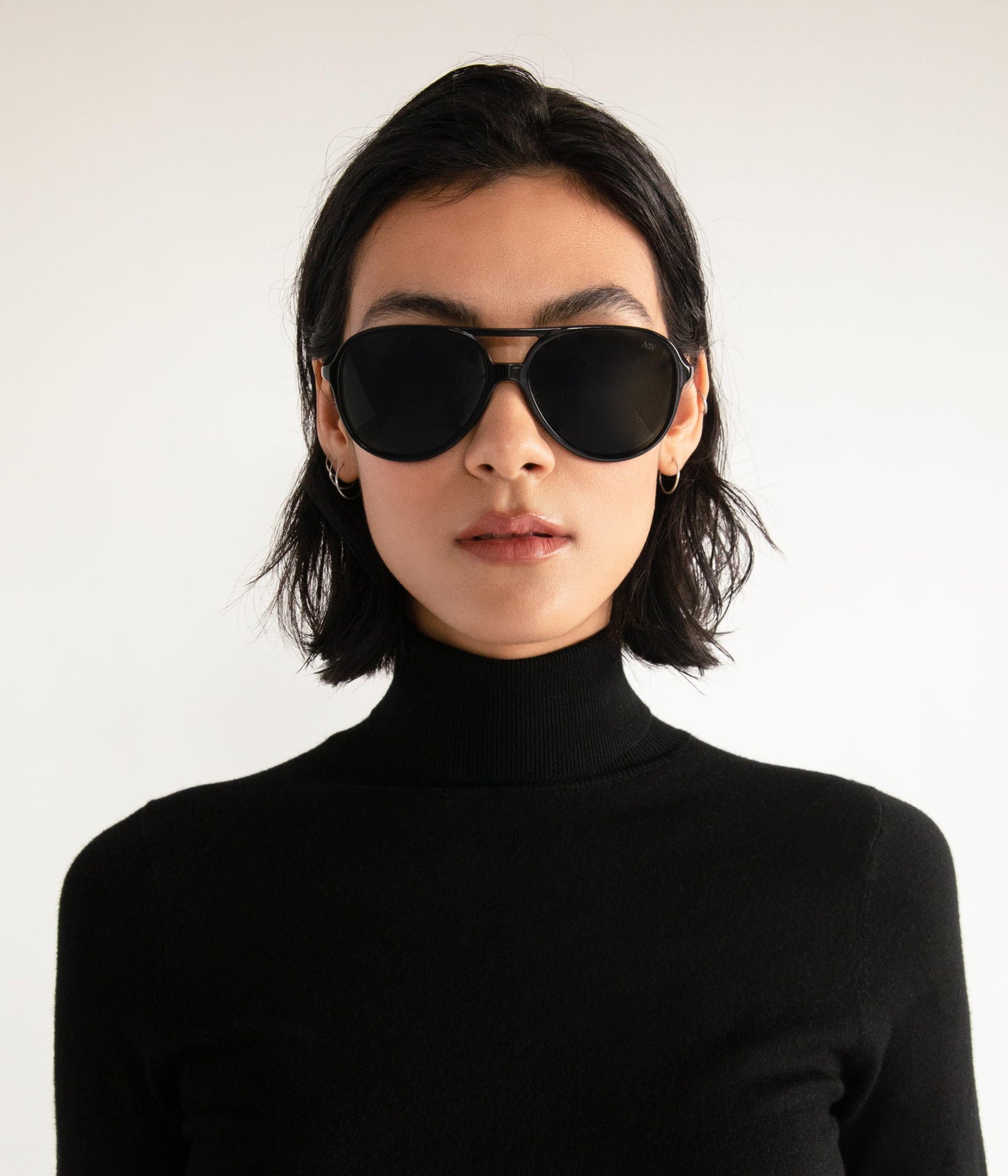 ORIE Black Aviator Sunglasses | Color: Black - variant::smoke