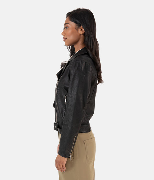 DRADEN Vegan Leather Jacket | Color: Black - variant::black