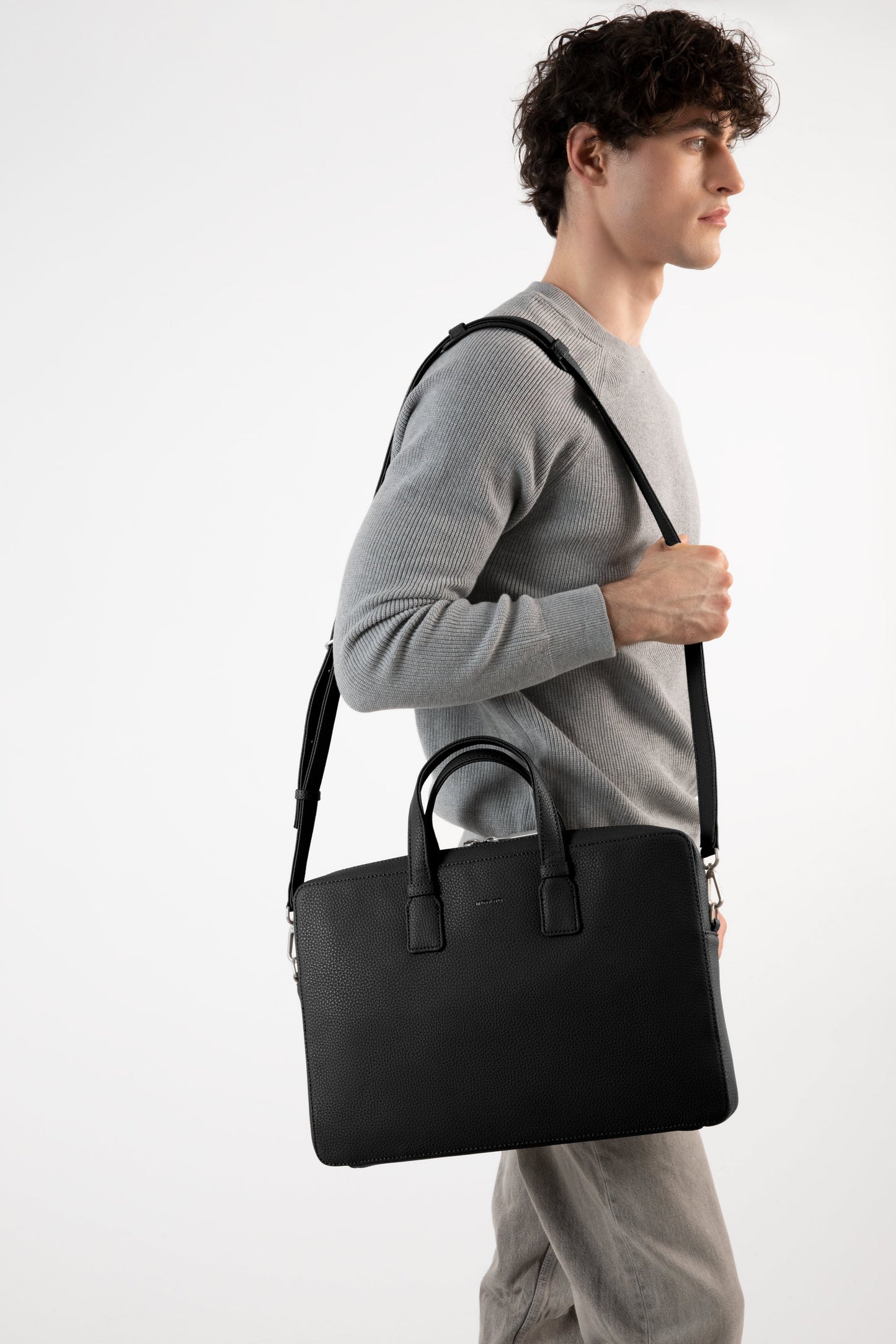 BELEM Vegan Briefcase - Purity | Color: Grey - variant::shade