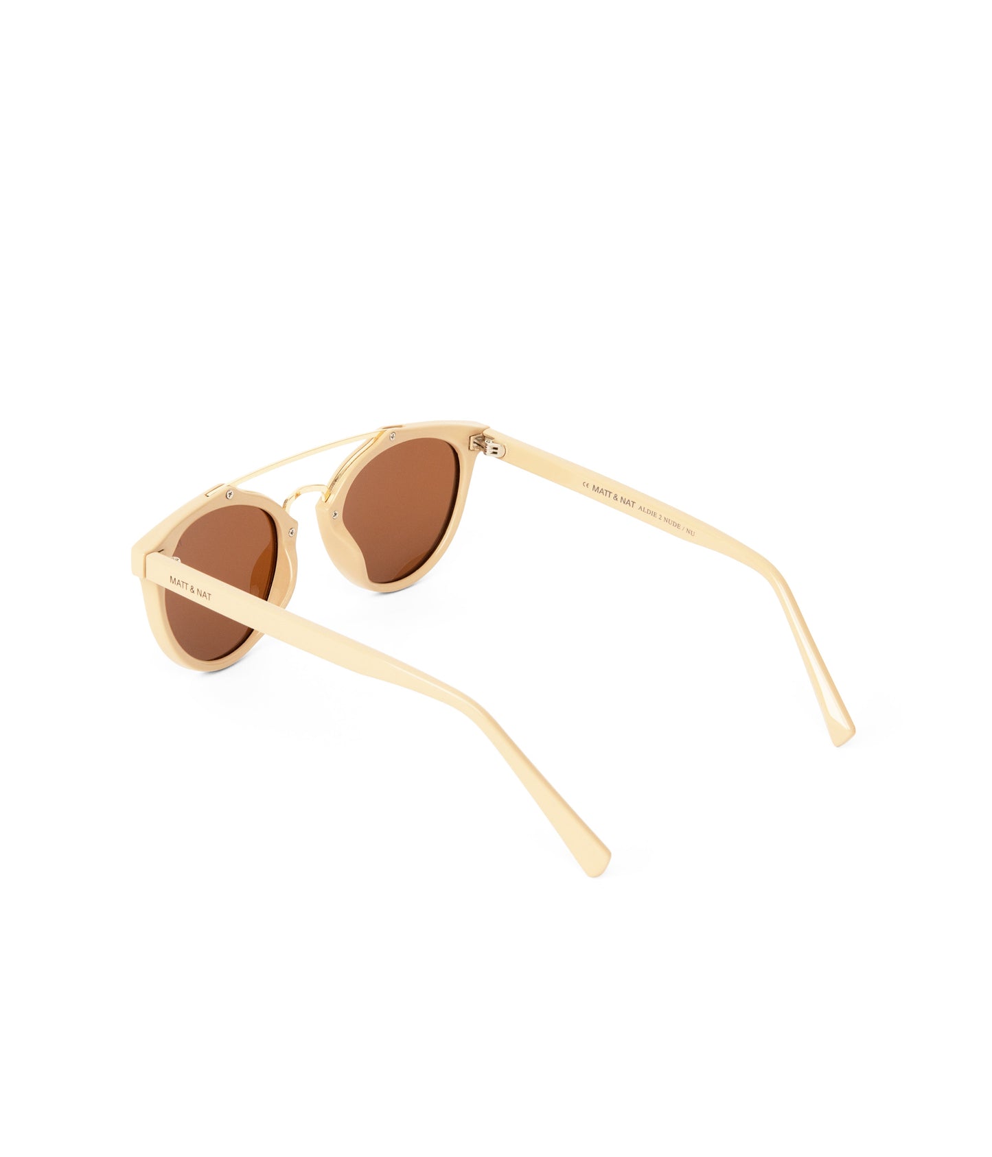 ALDIE-2 Round Recycled Sunglasses | Color: White, Brown - variant::nude