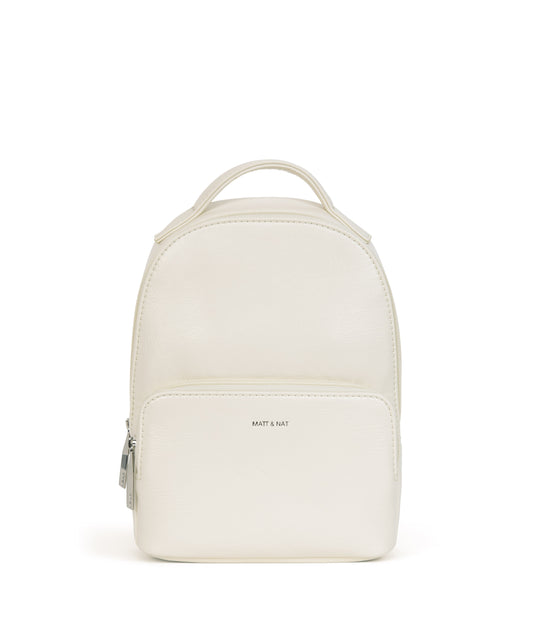 CAROSM Small Vegan Backpack - Theme | Color: White - variant::snowberry