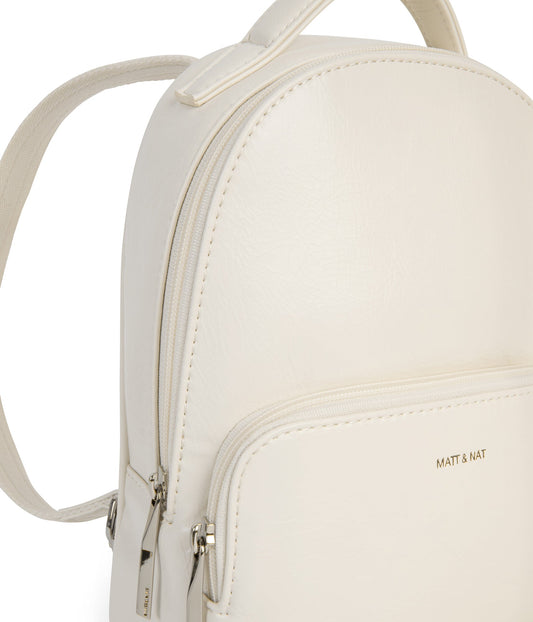 CAROSM Small Vegan Backpack - Theme | Color: White - variant::snowberry