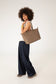 ABBI Vegan Tote Bag - Grain | Color: Coal - variant::coal