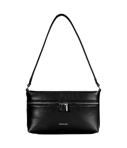 MALENESM Small Vegan Shoulder Bag – Theme | Color: Black - variant::black