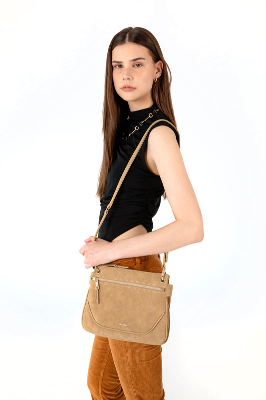 BRITT Vegan Crossbody Bag – Solstice | Color: Latte - variant::latte
