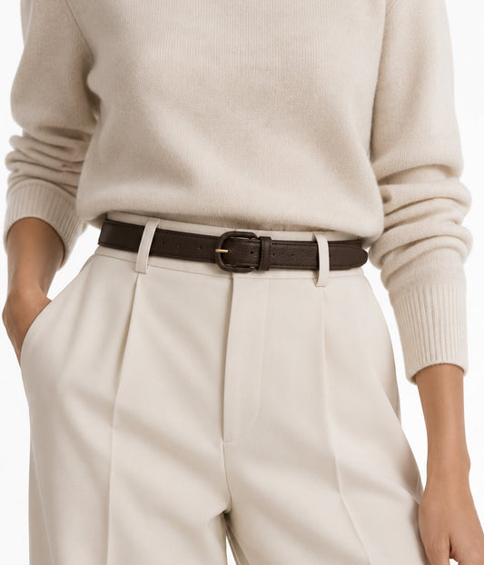 JUANA Women's Vegan Leather Belt | Color: Black - variant::black