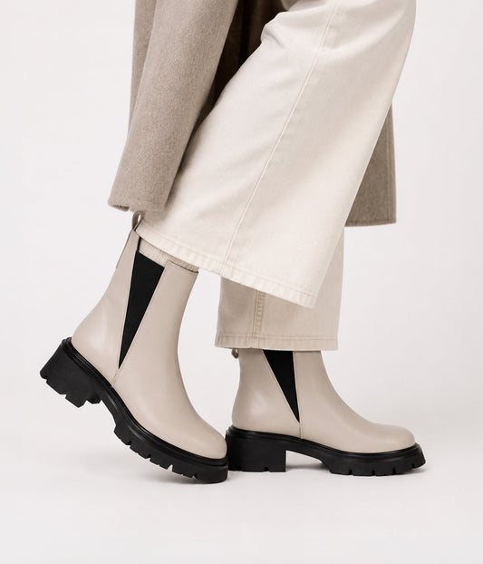 MAELLE Women's Vegan Chelsea Boots | Color: Off White - variant::offwhite