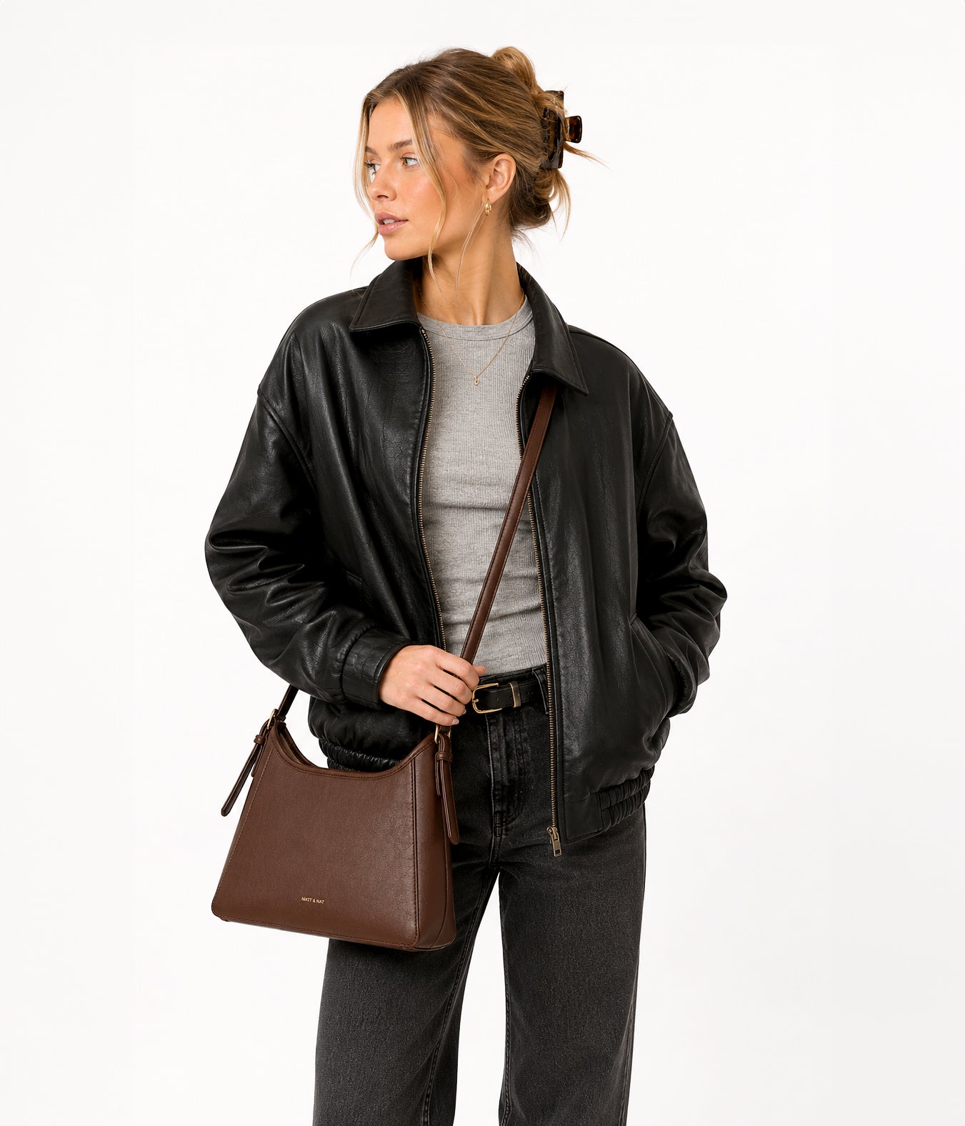 TERRA Vegan Crossbody Bag - Forum | Color: Black - variant::black