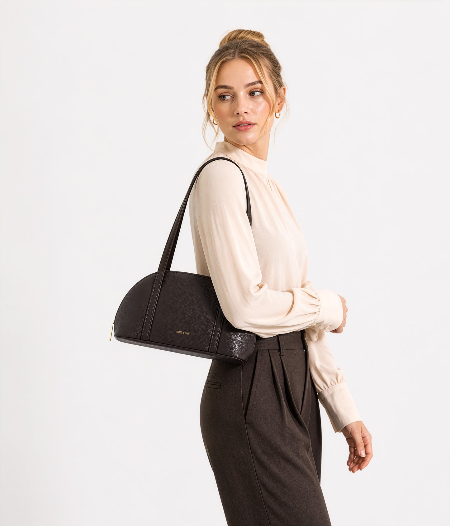 REA Vegan Satchel - Grain | Color: Almond - variant::almond