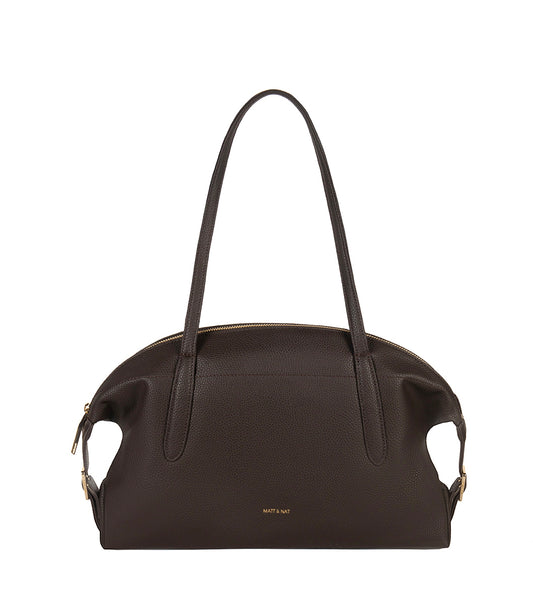 Vania Vegan Tote Satchel – Grain | Color: Fudge - variant::fudge