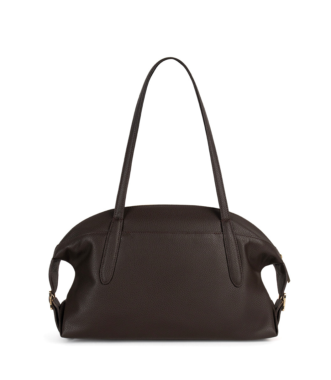 Vania Vegan Tote Satchel – Grain | Color: Fudge - variant::fudge