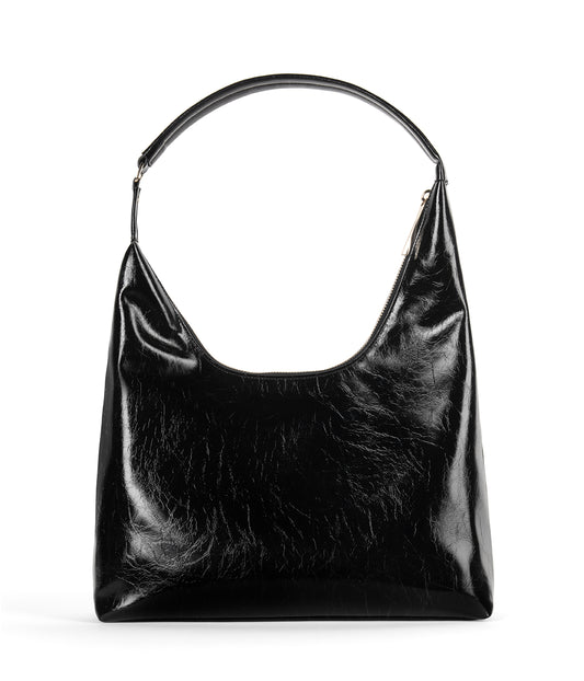 DONNA Vegan Hobo Bag - Groove | Color: Black - variant::black