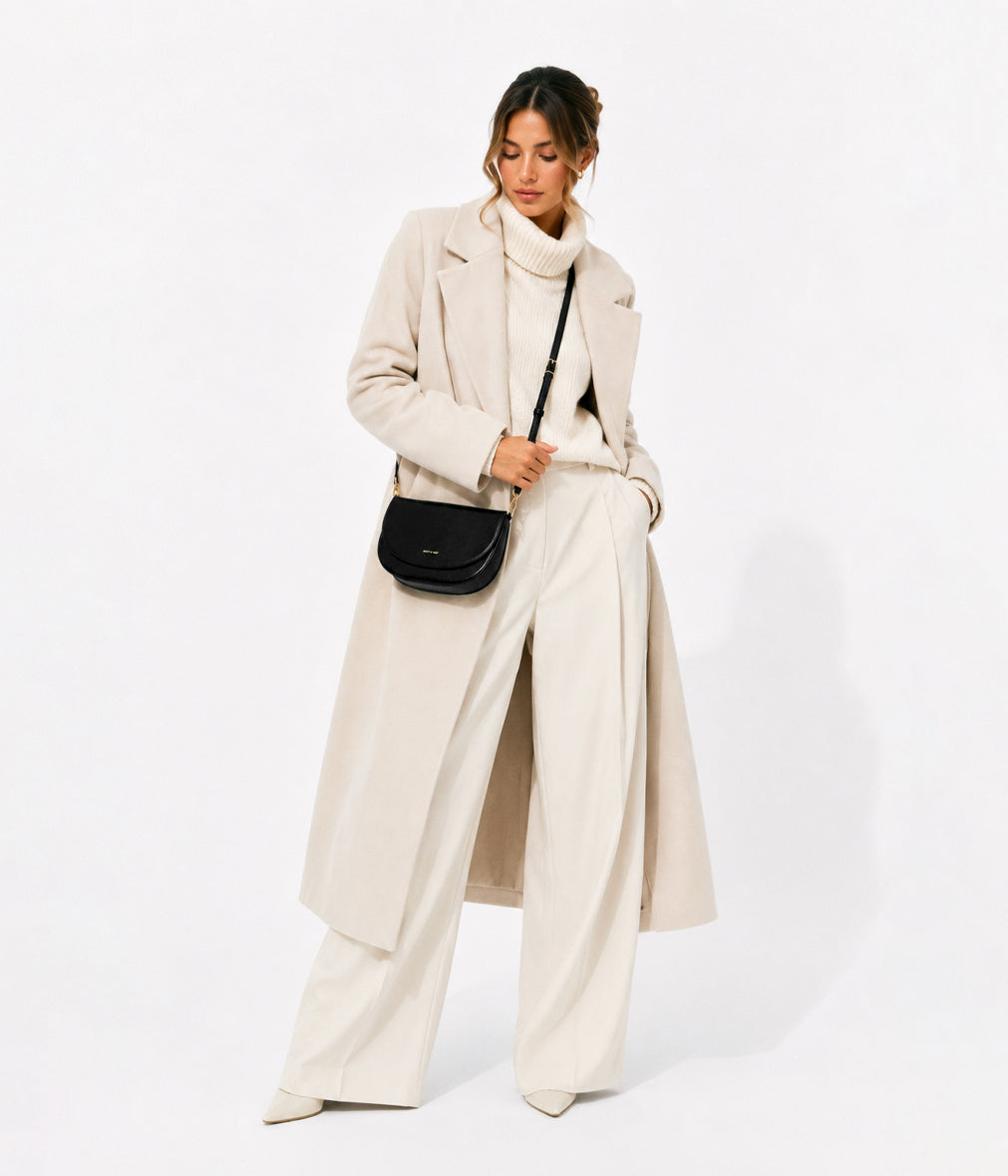 SHAAN Vegan Crossbody Bag - Groove | Color: Black - variant::black