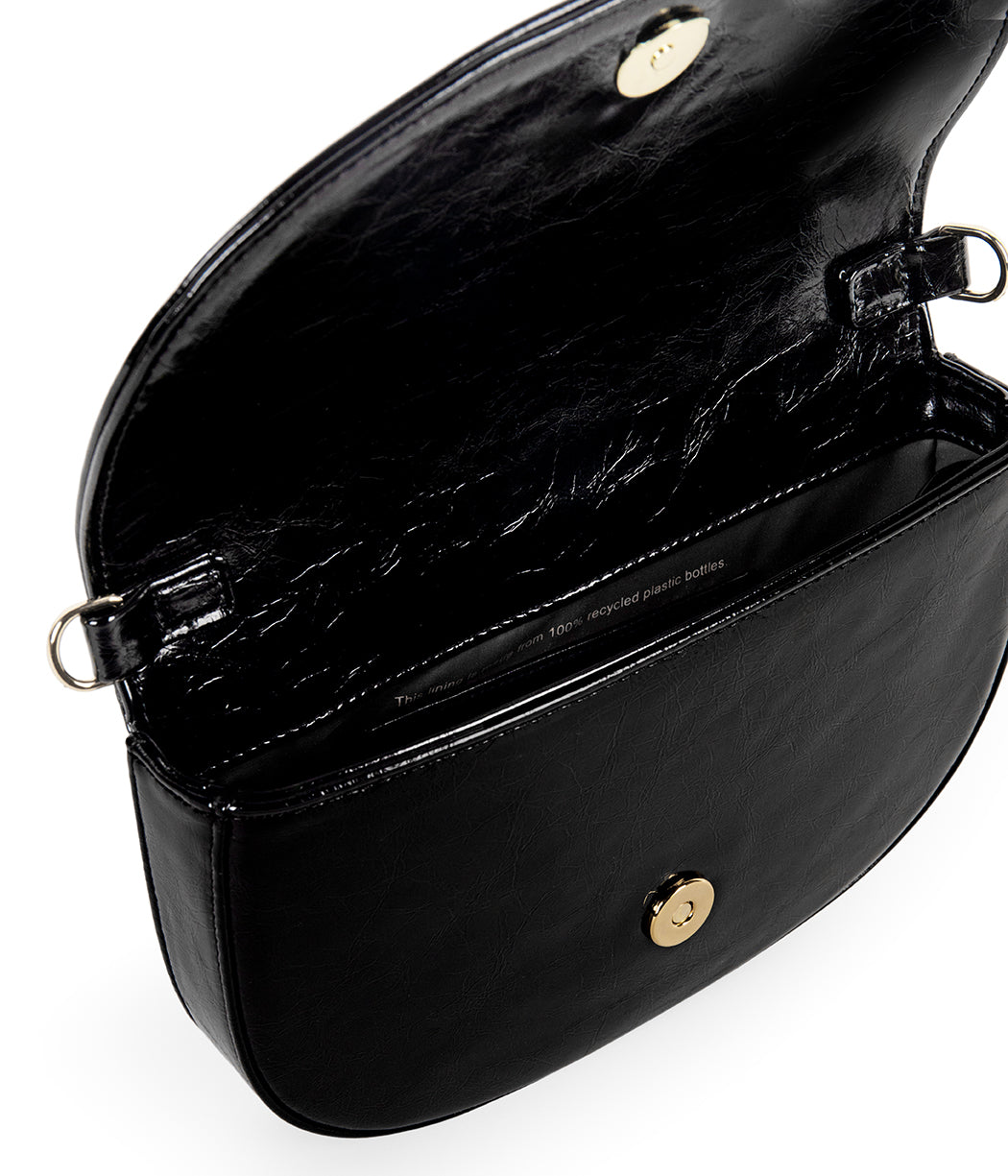 SHAAN Vegan Crossbody Bag - Groove | Color: Black - variant::black