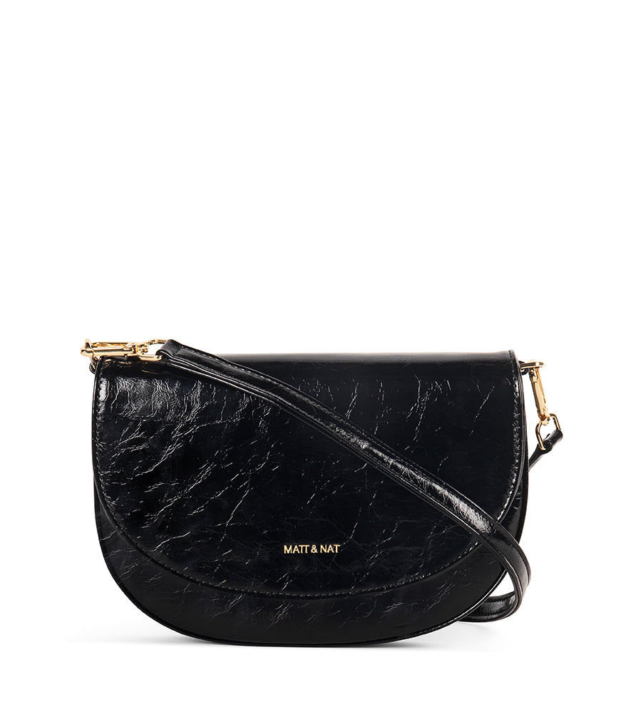 SHAAN Vegan Crossbody Bag - Groove | Color: Black - variant::black