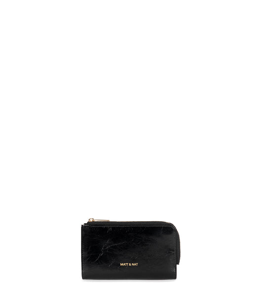 TIBET Folded Vegan Wallet - Groove | Color: Black - variant::black