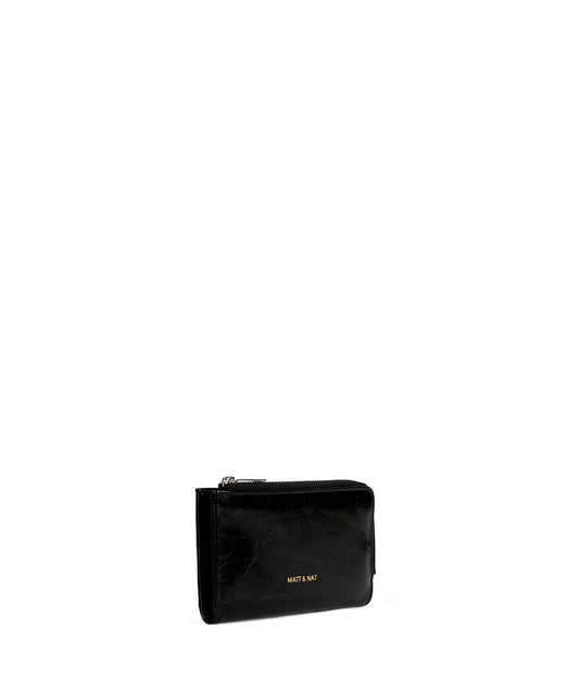 TIBET Folded Vegan Wallet - Groove | Color: Black - variant::black