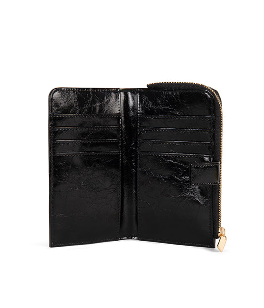 TIBET Folded Vegan Wallet - Groove | Color: Black - variant::black