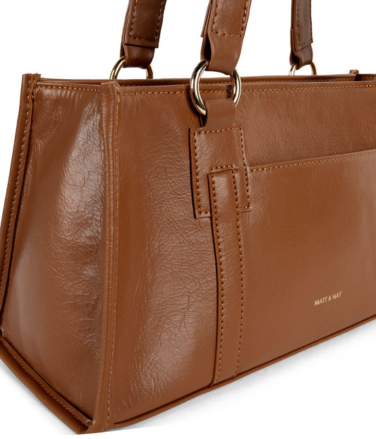 ZARIA Vegan Tote Satchel Bag - Theme | Color: Rust - variant::rust