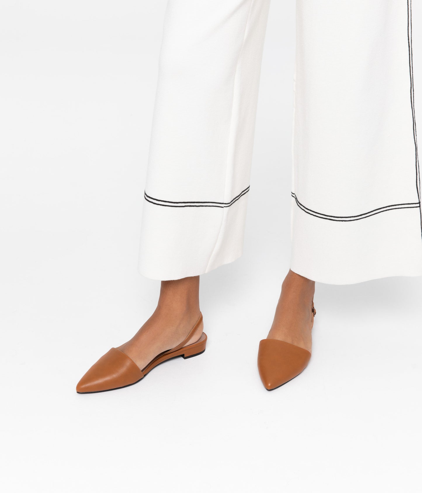 CORY Vegan Slingback Flats | Color: Brown - variant::chili