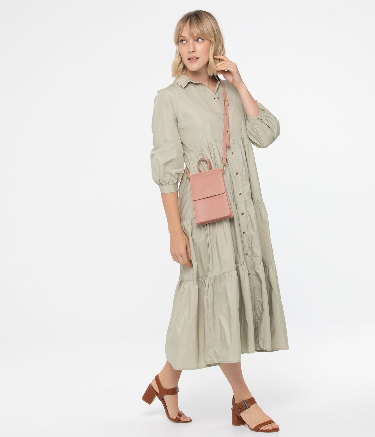 THESSA Vegan Crossbody Bag - Vintage | Color: Pink - variant::ceramic