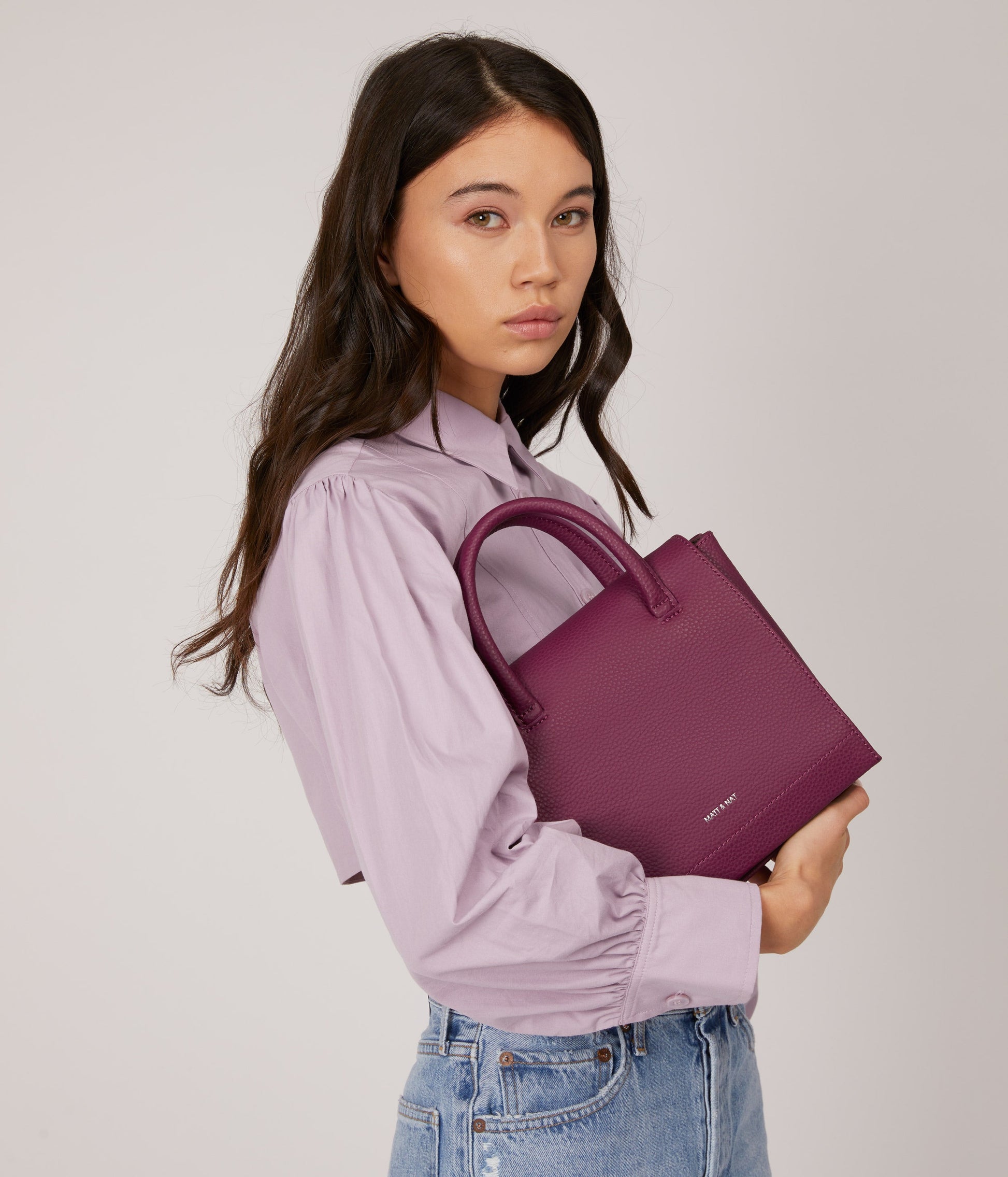 ADELSM Small Vegan Satchel - Purity | Color: Pink - variant::rose