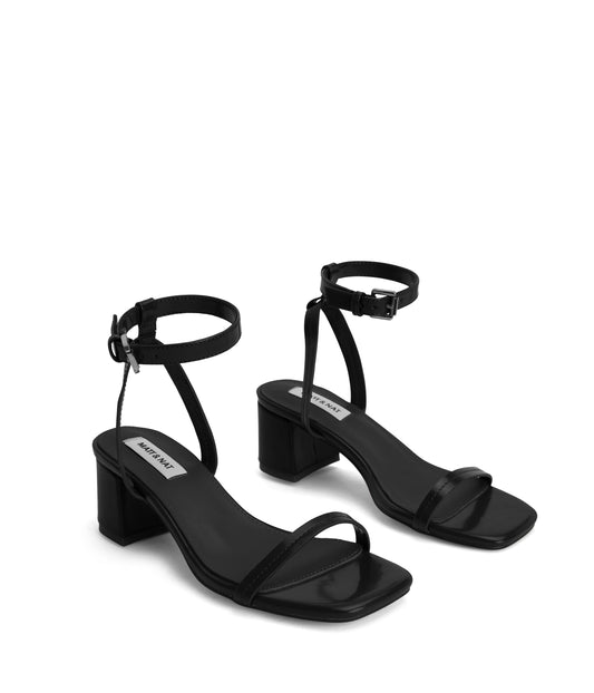 FIOR Women's Vegan Block Heel Sandals | Color: Black - variant::black