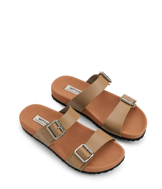 IBAKA Women's Vegan Buckle Sandals | Color: Beige - variant::soy