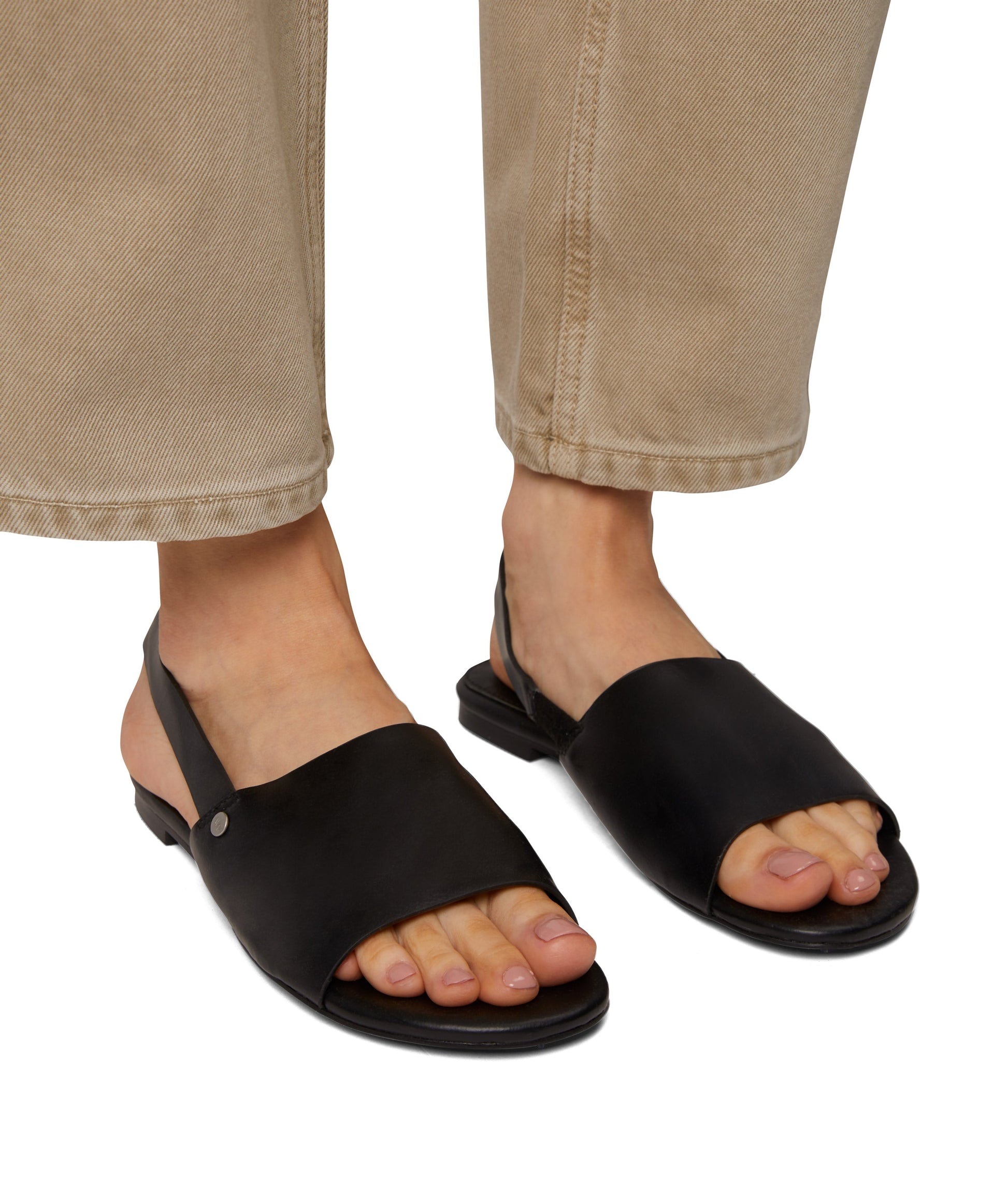 LOU Women's Vegan Slingback Sandals | Color: Black - variant::black