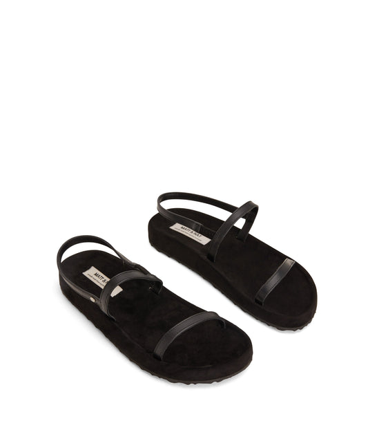 MAHER Women's Vegan Slip On Sandals | Color: Black - variant::black