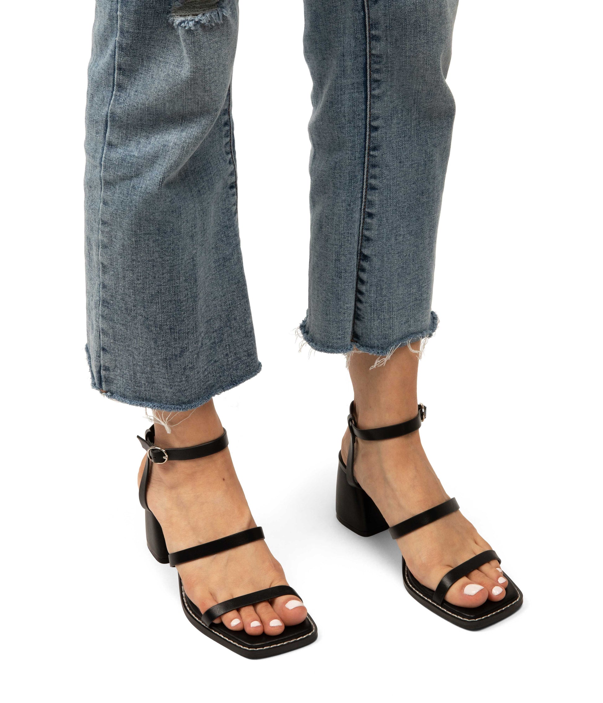 SOKK Women's Vegan Sandals With Ankle Straps | Color: Black - variant::black