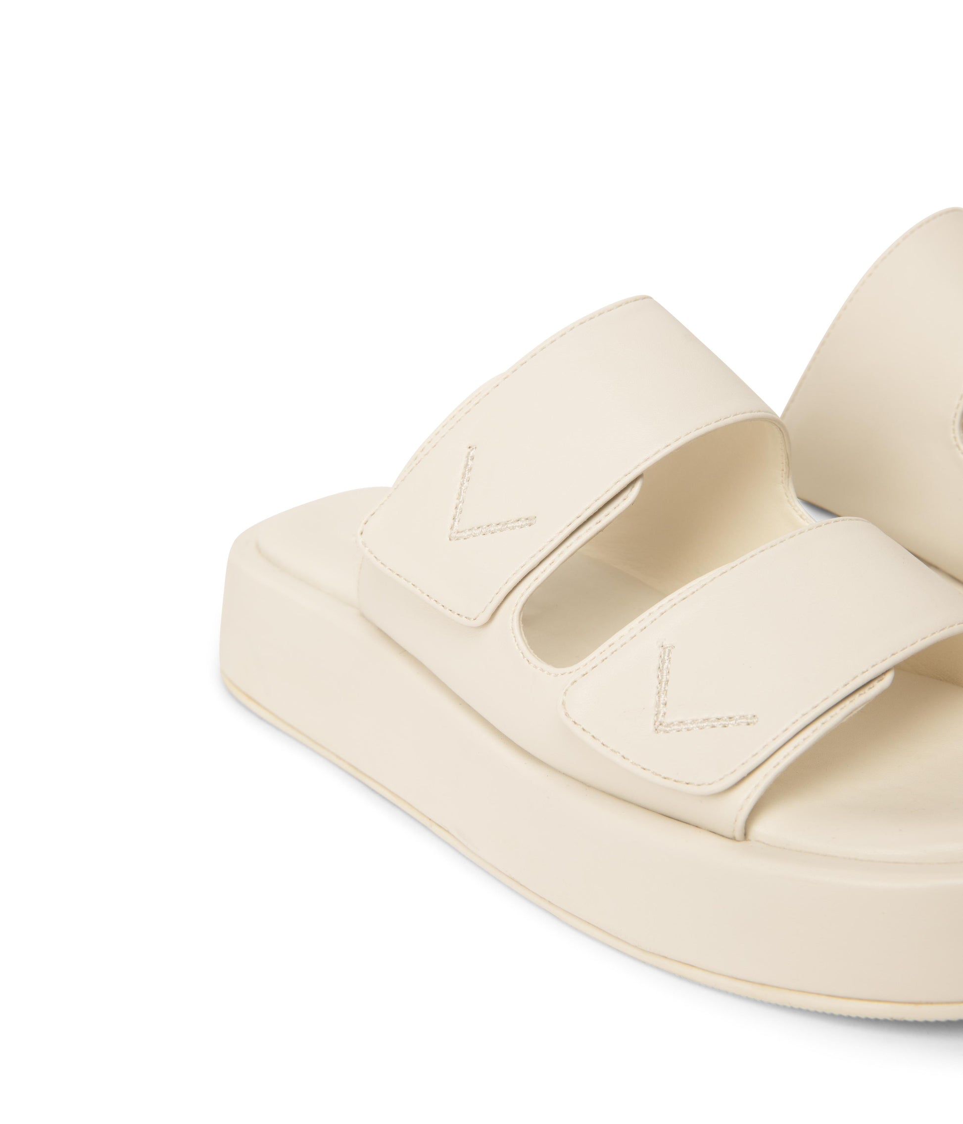 EMIE Women's Vegan Platform Sandals | Color: White - variant::eggshell